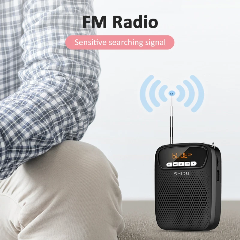 Amplificador de Voz com Fio Bluetooth para Professores Shidu Portátil Microfone Gravação Áudio fm Rádio Aux Alto-falante Instrutor S278 15w - Image 4