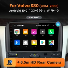 Автомагнитола AWESAFE PX9 для Volvo S80 2004-2006, мультимедийный видеоплеер с GPS-навигацией, 2 din, 2 din, DVD, Android 10