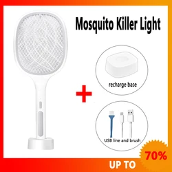 Raquette anti mouches électrique de haute technologie, avec lumière UV, Rechargeable par USB, piège à moustiques, pour l'été 