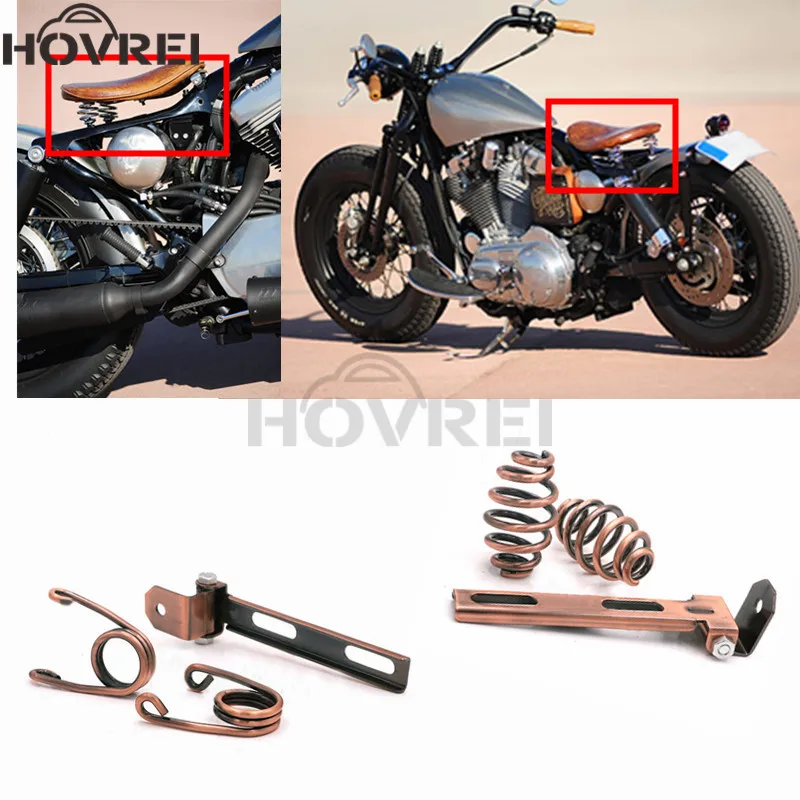 

motorcycle retro bronze Solo Saddle Seat 3" Spring Mount Bracket Saddle Seat Spring Kits for Harley Chopper Bobber Custom