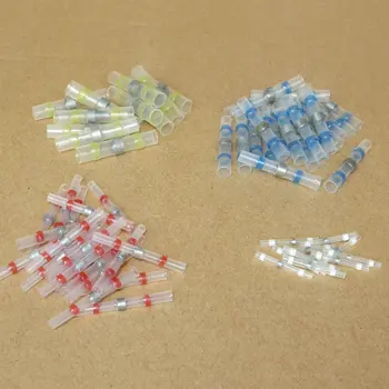 

50 Pcs Heat Shrink Insulated Waterproof Solder Electrical Butt Splice Sleeve Butt Connectors Wire Terminals