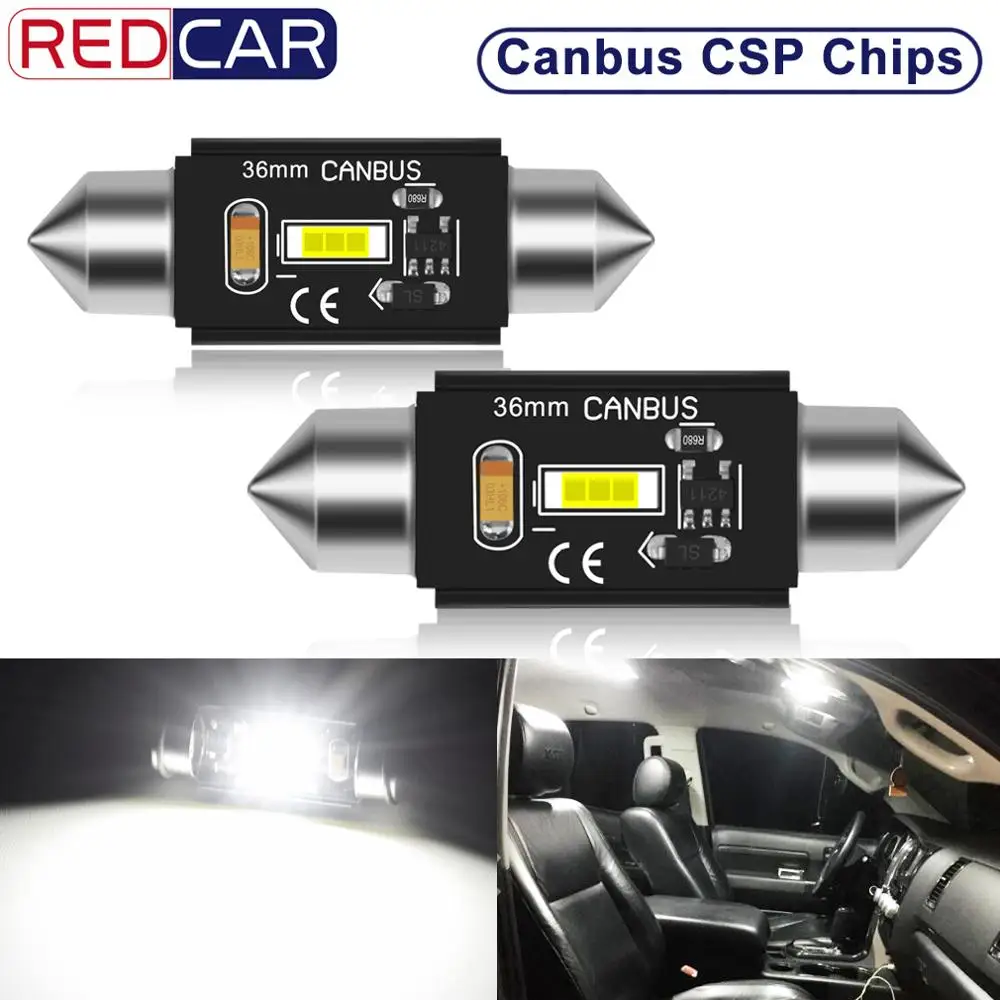 

2pcs C5W C10W Festoon 31mm 36mm 39mm 41mm LED Bulbs Canbus Error Free Super Bright CSP Chips Auto Dome Lamp License Plate LED