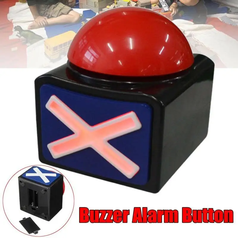 1pc Fun Red Game Answer Buzzer Alarm Button Box With Yes No Button Sound Light Relieve Stress Prank Large Vent Toy Family Game