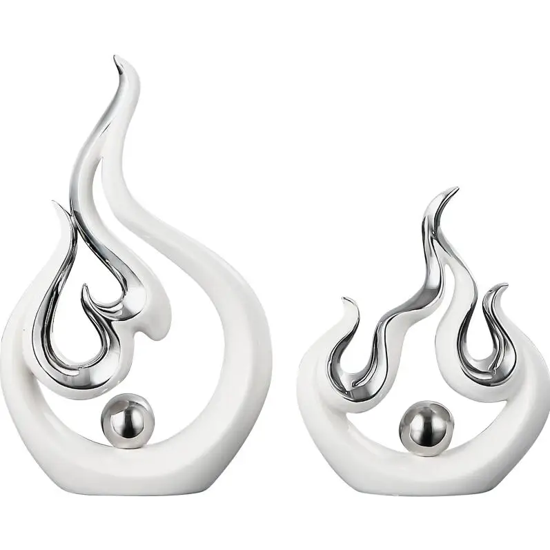 Modern Creative Fire Shape Ceramic Table Figurines 6 Modern Creative Fire Shape Ceramic Table Figurines 6