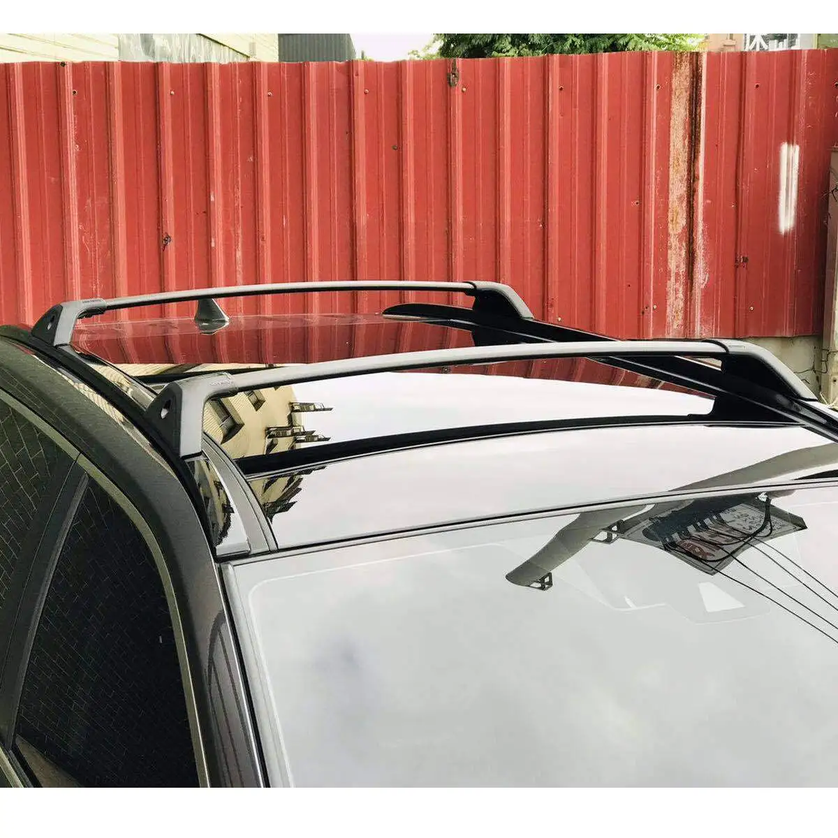 Черный горизонтальный багажник на крышу поперечный Продольный брус крыши поперечный бар для Toyota RAV4+ алюминиевый сплав+ ABS