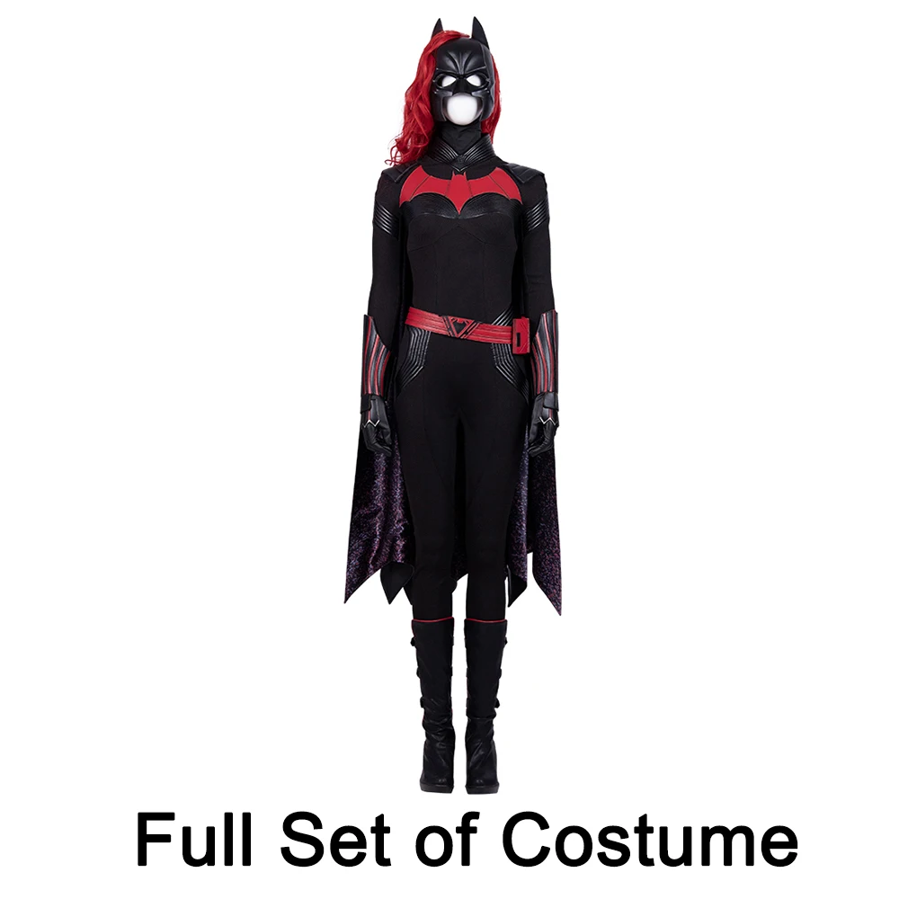 Full Set of Costume Batwoman костюм для косплея Kate Kane Batwoman наряд с плащом версия 1 - Цвет: Full Set of Costume