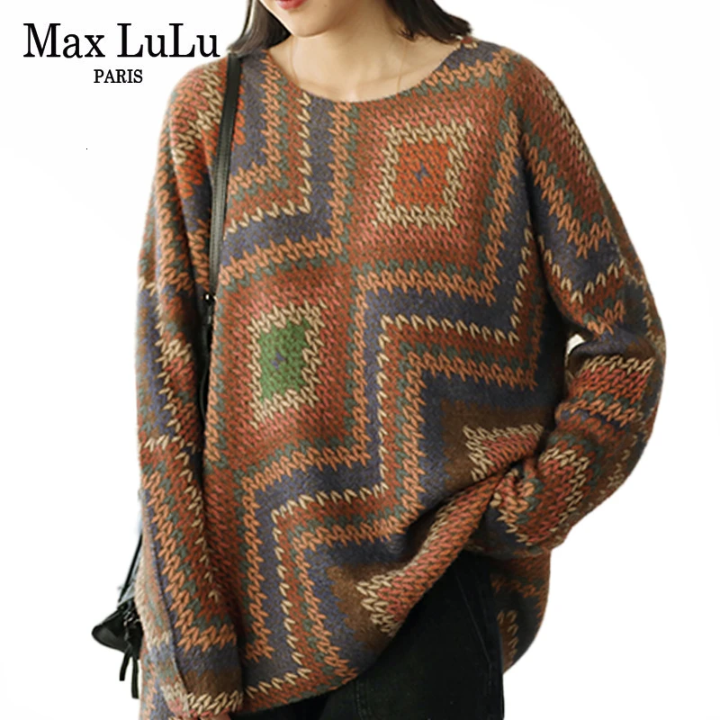 Max LuLu 2019 модные корейские женские зимние панковские Джемперы Женские Вязаные