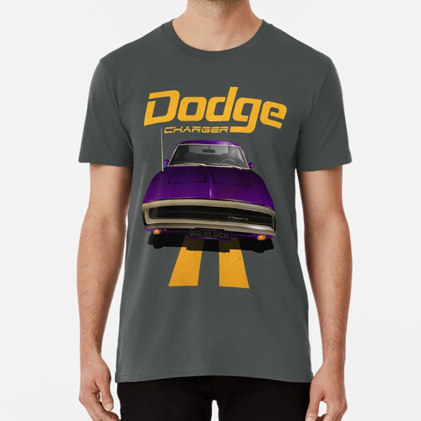 Американская мышечная машинка Dodge charger R/T 1970 фиолетовая футболка для автомобиля