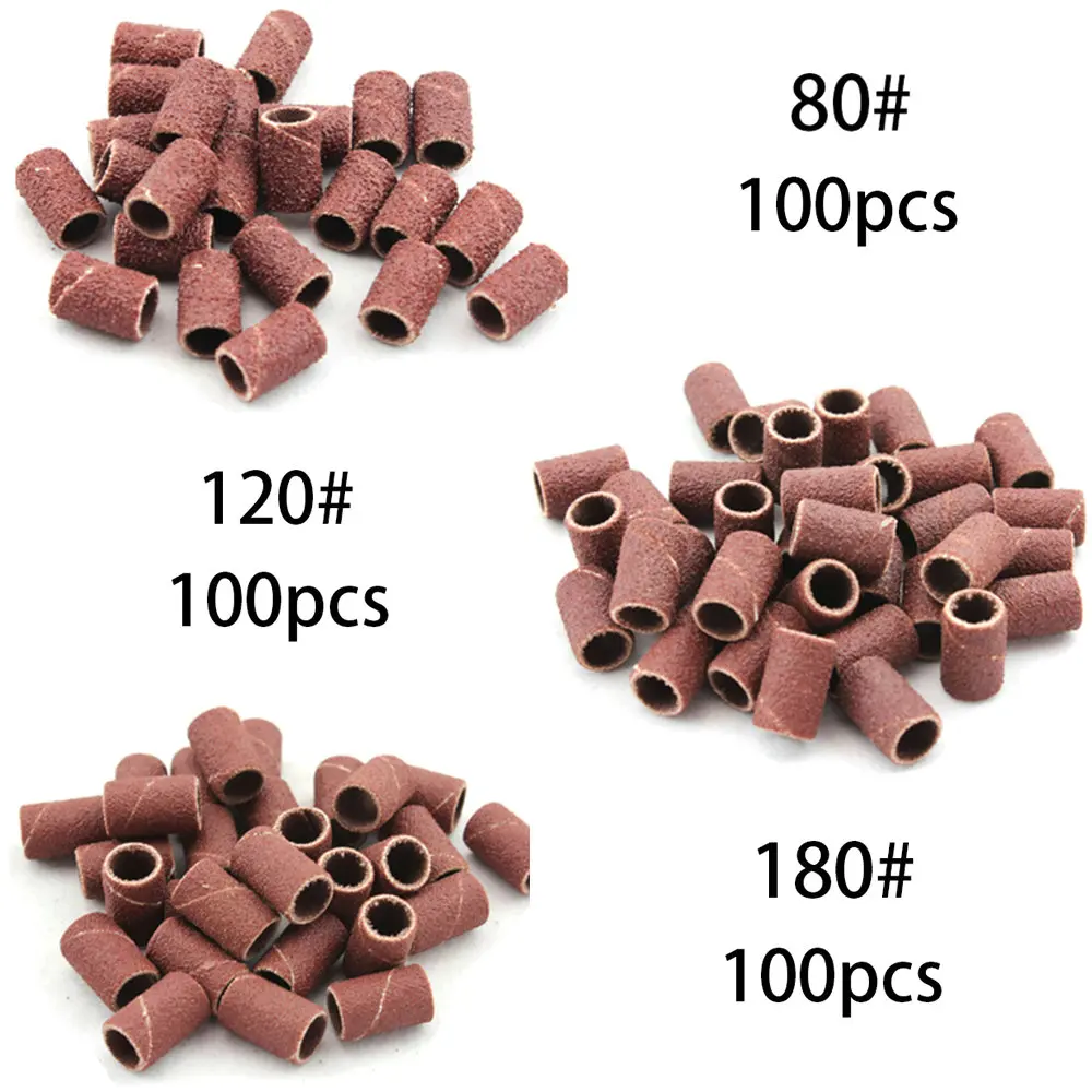 300pcs 300 шт. шлифовальные ленты для ногтей для электрического сверлильного станка для маникюра, педикюра, шлифовальный станок, фрезы 8" 120" 18", песочное кольцо - Цвет: 300pcs