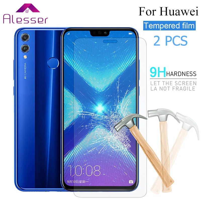 Алессер для 2 шт Huawei Honor 6A 7A 8X закаленная Защитная пленка Mate 20 Lite Y6 2018 Enjoy 7S P Smart P10