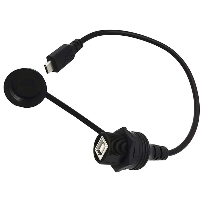 

Car Dash Flush Mount Type-C USB 3.1 Type B Cable Socket Cable Installation Panel Kit 0.3M