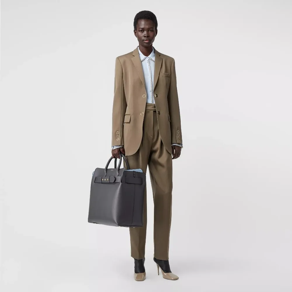 Большая вместительная роскошная сумка Burberry, большой кожаный тройной ремень с заклепками, сумка для женщин, кожаная сумка через плечо, сумка-тоут 80094881