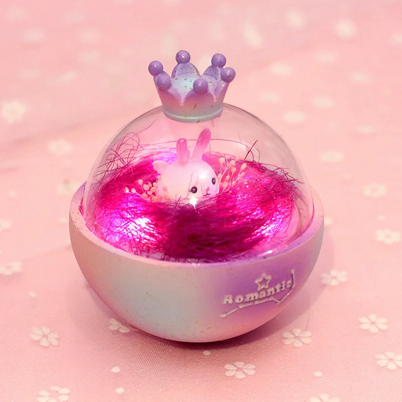 Rabbit Lamp A Hinnixy смолы кролик Ночной светильник с розовой короной лампы Настольная лампа декоративные домашние детские игрушки Творческий стакан прикроватный светильник Инж - Испускаемый цвет: Rabbit Lamp A