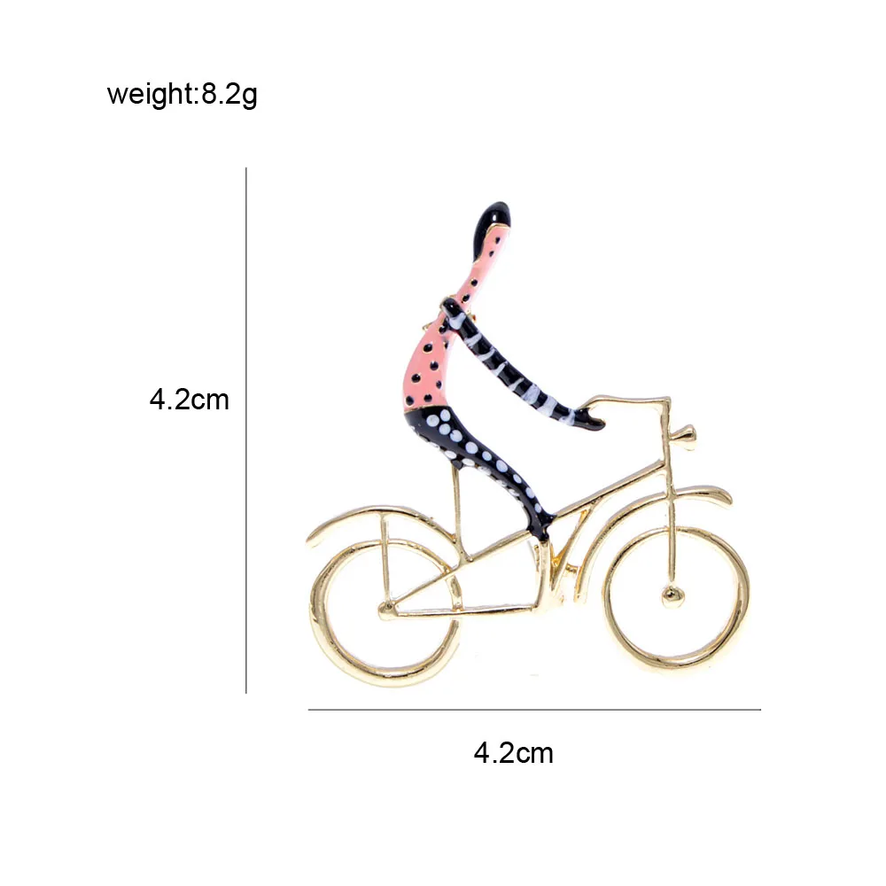 CINDY XIANG Enamel Ride Bike Brooches for Women Fashion Creative Design Jewelry 3 Color Avaible High Quality New