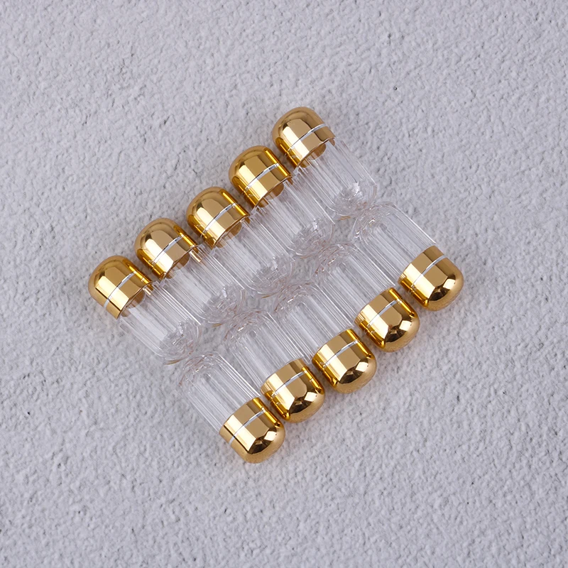 10PC Transparent Gel Caps WaterProof Mini Plastic Box Bottle Case Holder Gold Pill Case Portable Empty Gelatin Capsules