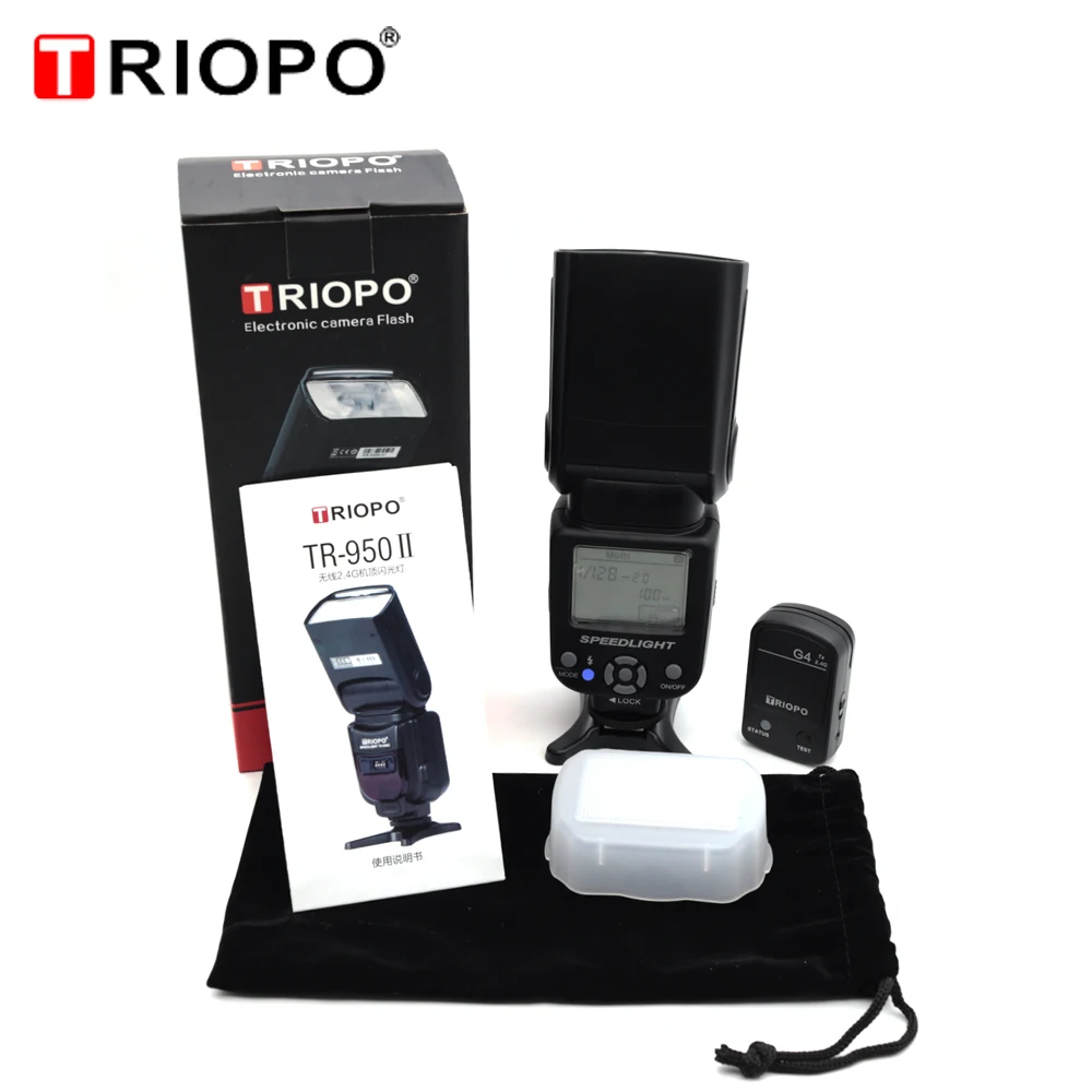 Triopo TR-950II вспышка светильник Speedlite Универсальный 2,4G Беспроводная передача для Nikon Canon 650D 550D 450D 1100D 60D 7D 5D камера