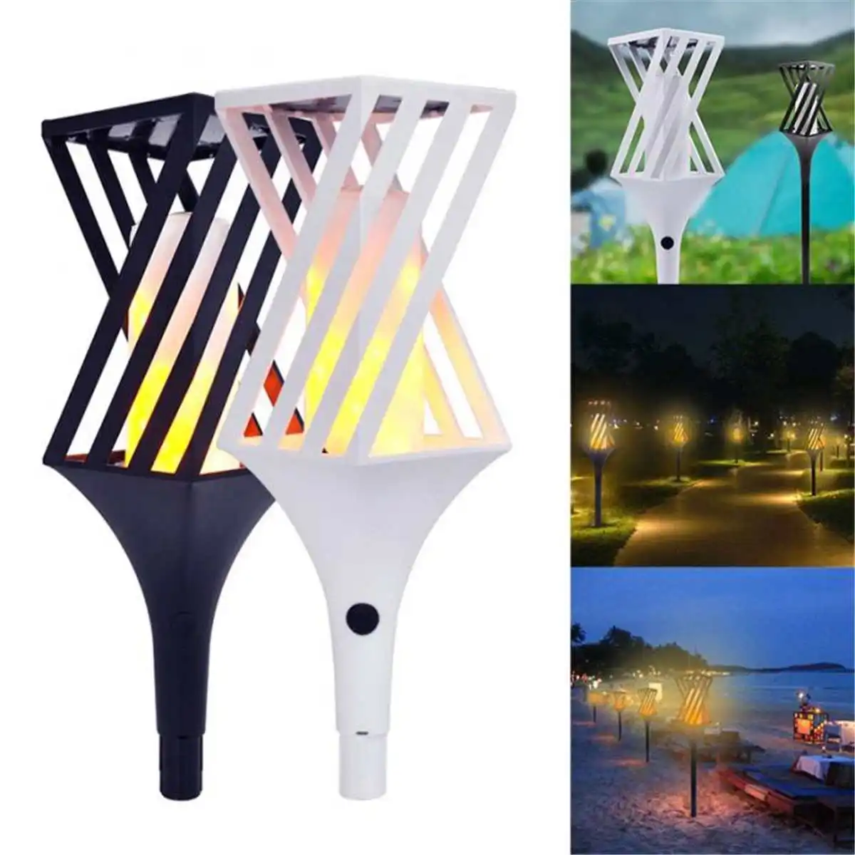 

aterproof LED Garden Decoration Landscape Light Solar Flame Lamp Flickering WLawn Lamp Path Lighting Torch Light Spotlight