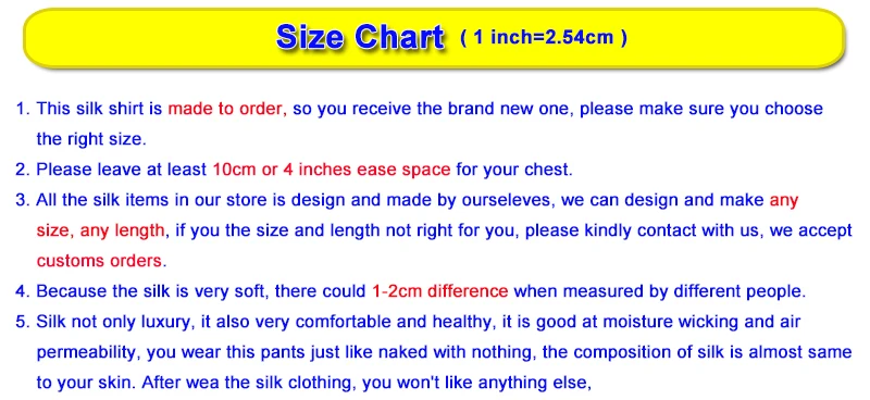 AF013729 size chart note