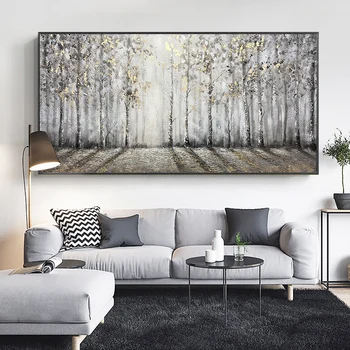 

Pure hand-painted Oil Paintings Nordic Landscape Painting Decorative Horizontal Version Of The Living Room Sofa Backdrop Mural G