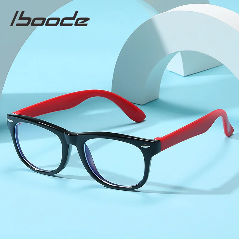 

iboode 3-9 years Anti-blue Light Silicone Glasses Frame Brand Children Soft Frame Goggle Eyeglasses Kids Eywear Fame Eyewear