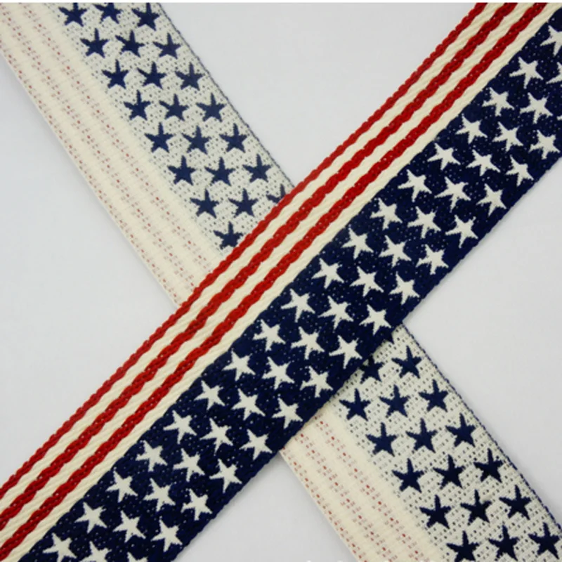 10M/lot 1cm-3cm star stain ribbon embroidery polyester cable sewing bag belt straight Accessories