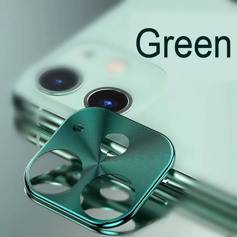 Green Защита для объектива камеры кольцевой чехол для iPhone 11 Pro металлический защитный чехол для объектива мобильного телефона для iPhone 11 Pro Max Ring Case - Color: Green