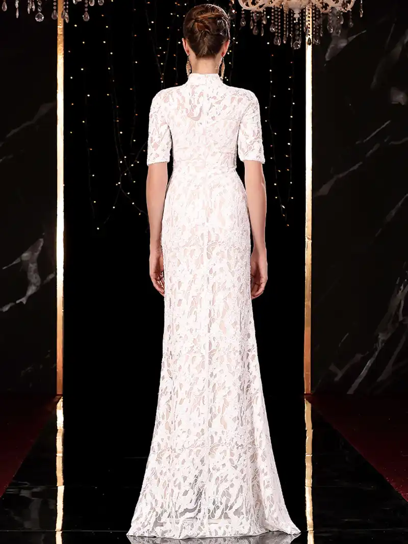 women's white evening dresses