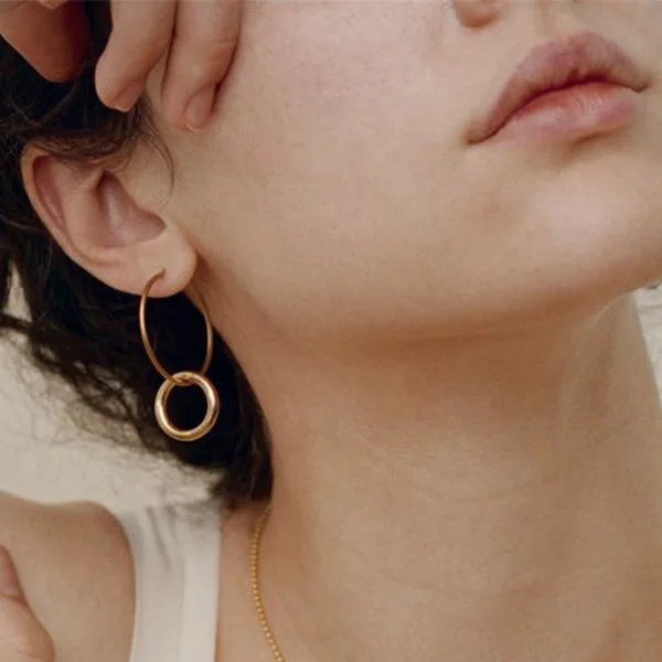 

Punk Long Simple Dangle Earrings for Women Round Gold Color Geometric Circle Women Earings Jewelry Accessory Pendientes Earrings
