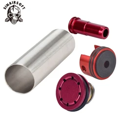 SINAIRSOFT Alumnium CNC Cylinder Head /piston Head / Nozzle /Cylinder Set Flat For Airsoft M4 M16 KAC PDW Paintball Shooting