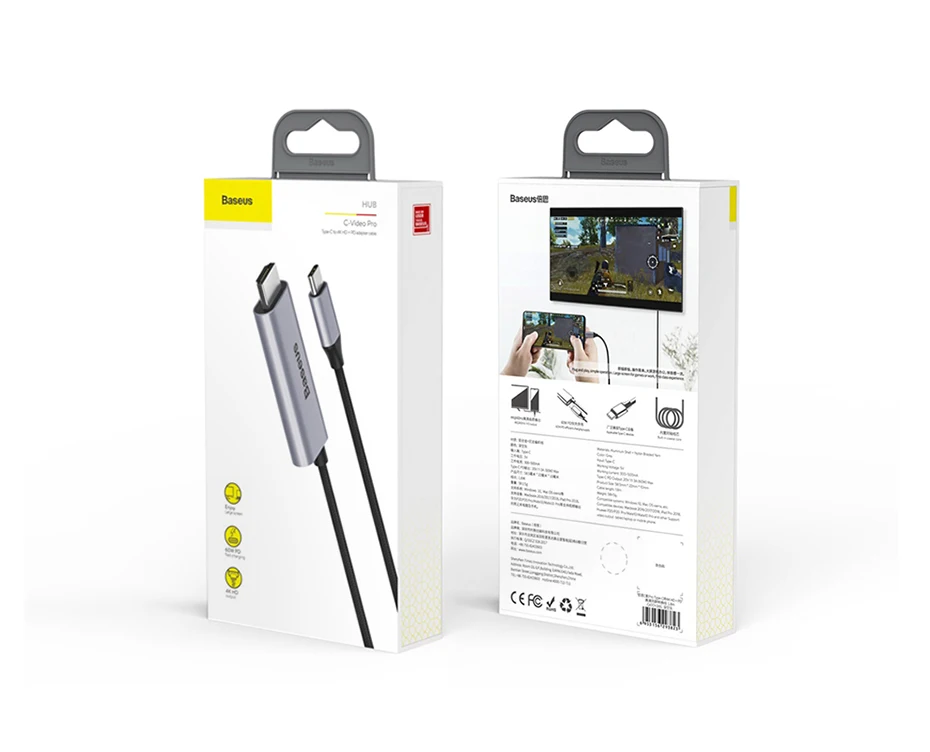 Кабель Baseus type-c к HDMI 4K 60Hz FHD HDMI кабель с 60W зарядка PD поддержка MacBook samsung huawei проектор для ноутбука тв