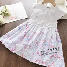 Хлопковые Платья для малышей; Весна-лето г.; белые детские платья с принтом; милая детская одежда принцессы