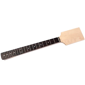 

HOT-Electric Guitar Neck Paddle Head Rosewood on Maple 22 Frets Dot Inlay Unfinished Diy Parts