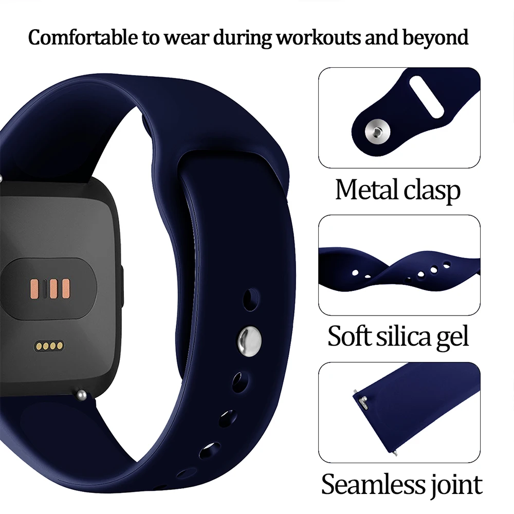 Hangrui Мягкие силиконовые умные часы ремешок для Fitbit Versa ремешок обратный Спортивный Браслет для Fitbit Versa Lite ремешок