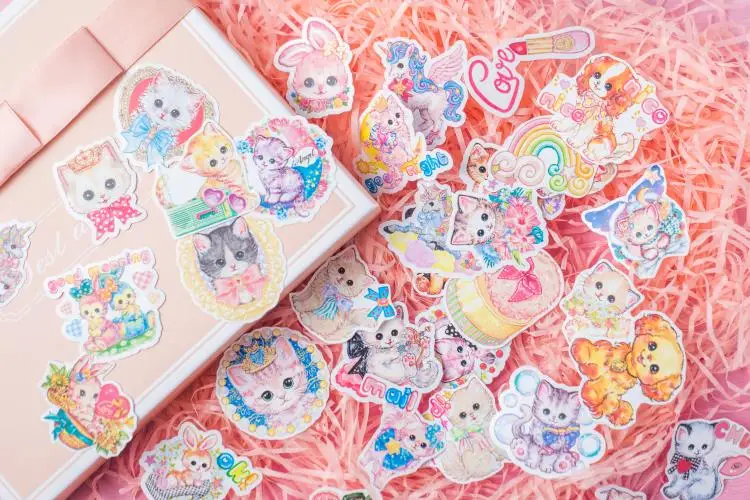 40 шт./упак. с симпатичными изображениями кошки, собаки Kawaii декоративные Стикеры DIY планировщик дневник в стиле Скрапбукинг Стикеры для альбомов