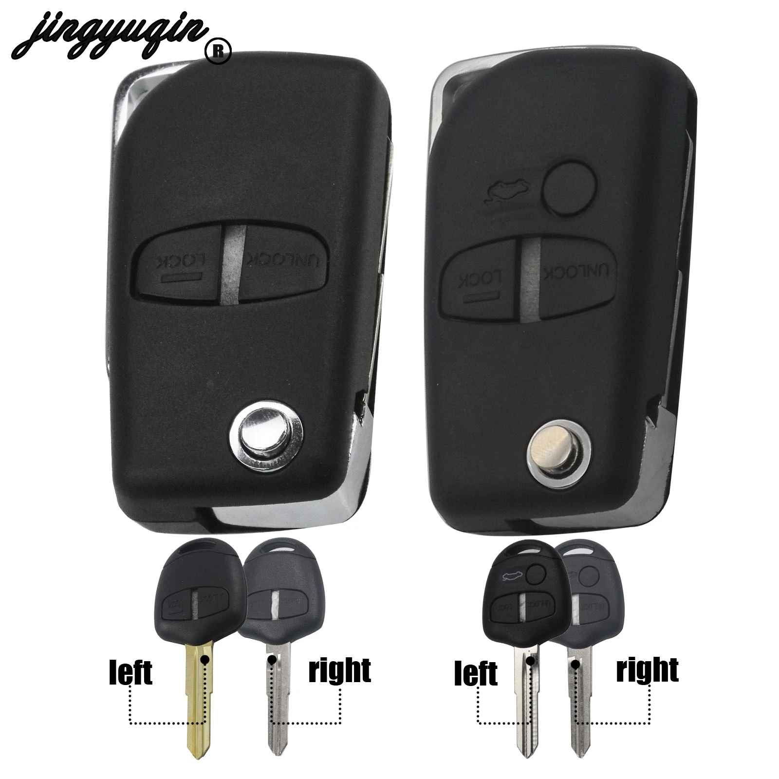 Key Shell 3 Button Pad Remote Straight Key Replacement Shell Case for Mitsubishi Black 