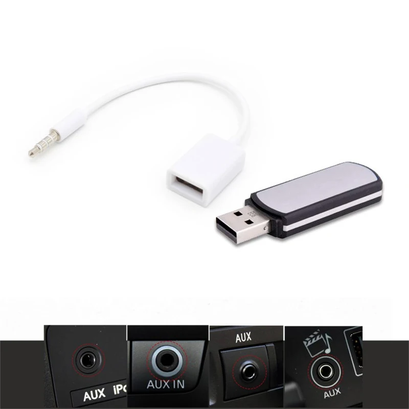 Автомобильный MP3 3 5 мм AUX аудио соединительный кабель разъем для USB 2 0 Женский