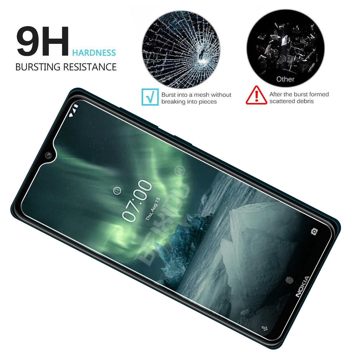 2 шт Полное закаленное стекло для Nokia 7,2 протектор экрана 2.5D 9h закаленное стекло для NOKIA 7,2 защитная пленка