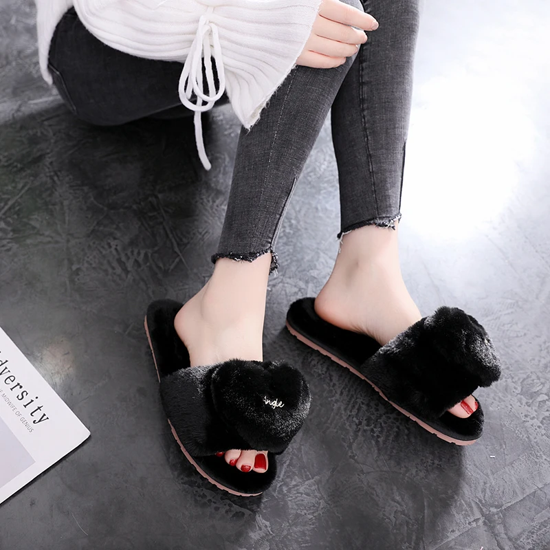 SWQZVT 2020 Women house slippers shoes open toe bedroom floor slippers for women love non-slip pink indoor winter shoes ladies (9)