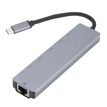 

Hot Portable TYPE-C To HDMI RJ45 6 In 1 Laptop Docking Stations For MacBook USB3.1 Support Nintendo