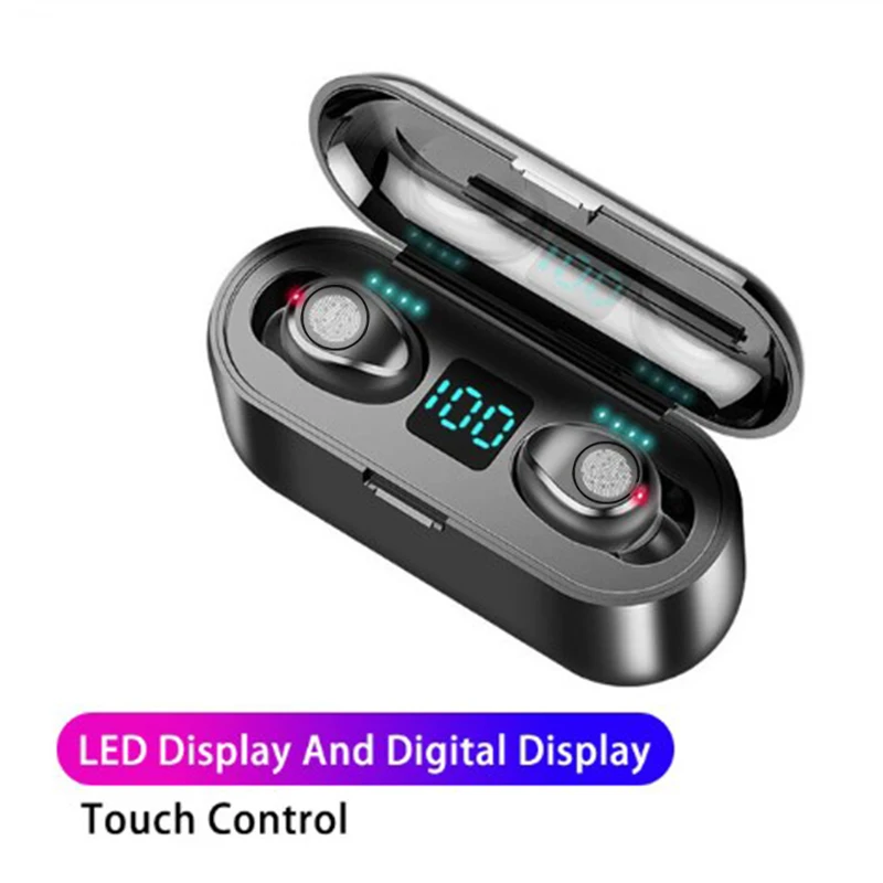 120 часов беспроводные наушники Hifi Bluetooth 5,0 водонепроницаемые IPX7 Siri сенсорные USB наушники power Bank для xiaomi - Цвет: touch
