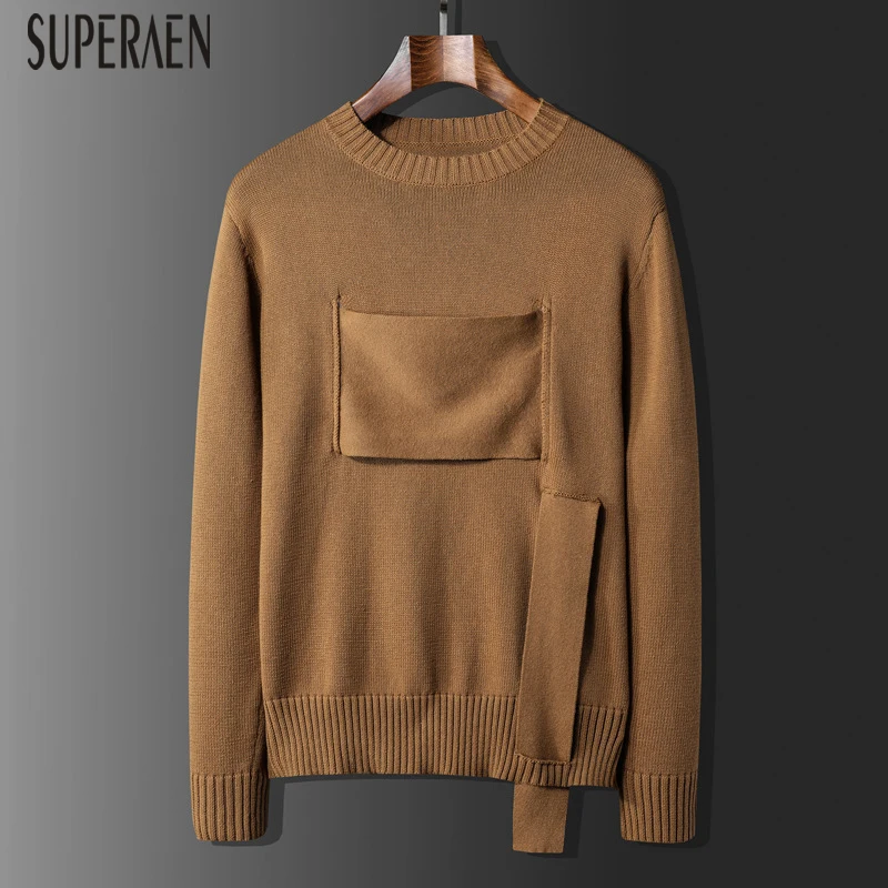 SuperAen, новинка, женские пуловеры, свитер, дикие, повседневные, осень и зима, женские свитера, одноцветные, круглый ворот, топы для женщин