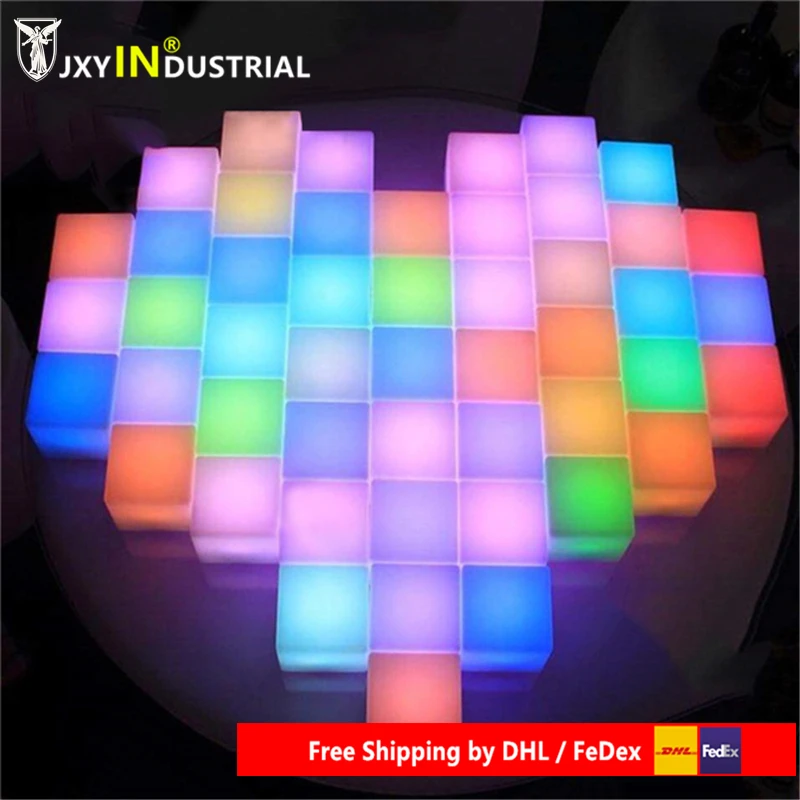 JXYINDUSTRIAL 30 см светодиодный светильник куб светодиоды Lumineux перезаряжаемый куб с подсветкой куб стул 4 шт./лот