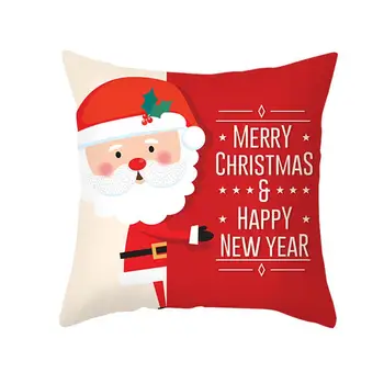 

Christmas Tree Santa Elk Snowman Hat Letter Pillow Case Cushion Cover Xmas Decor