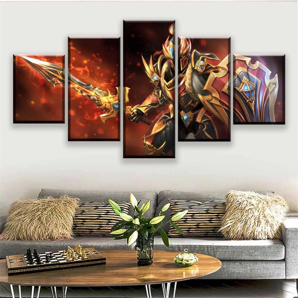  Printed Popular Posters 5 Set DOTA 2 Game Modular Pictures Popular Canvas Painting Bedroom Modern H