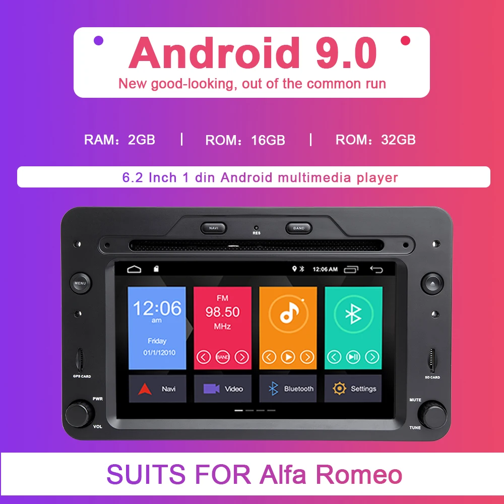 Excellent Autoradio 2 din Android 9.0 Car GPS DVD Player For Alfa Romeo 159 Brera Spider Sportwagon 2006 Navigation Multimedia Wifi Audio 3