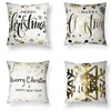 Christmas Decorative Pillowcases Snowflake Gold Bronzing Pillow Case Cotton Polyester Pillow Cushion Cover Sofa Pillowcase