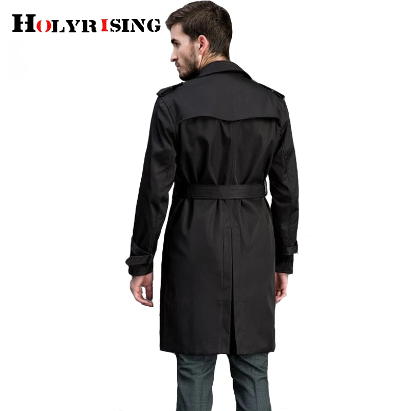 Тренчкот Holyrising мужской длинный модное двубортное пальто Мужская ветровка