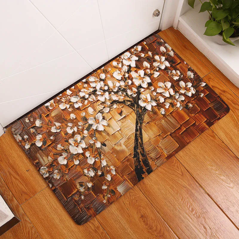 Цифровая печать ковры с рисунком деревьев противоскользящие фланелевые кухонные коврики коврик для ванной комнаты впитывающий нескользящий коврик коврики