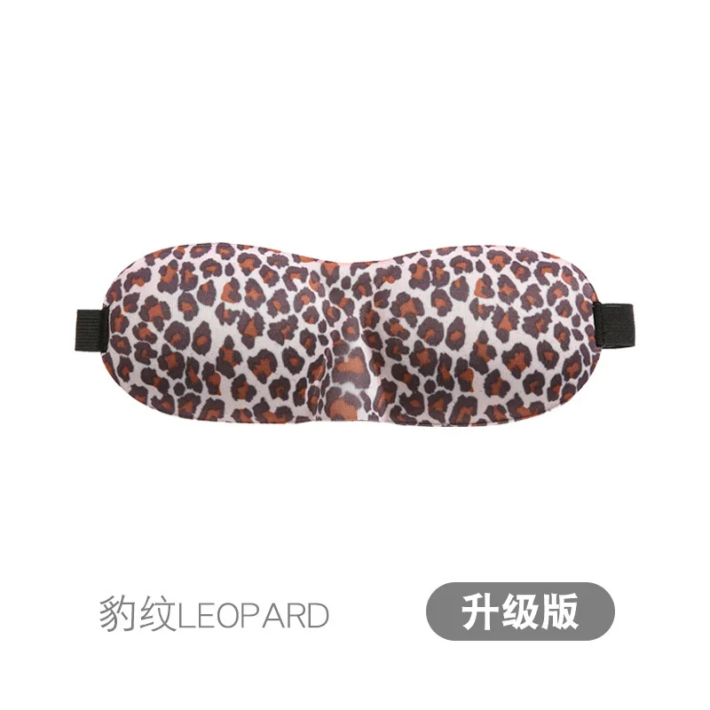Leopard Качественная Красочная 3D маска для глаз из мягкого полиэстера, дышащая, мягкая, для путешествий, для сна, с завязанными глазами, инструменты, повязка для сна, чехол - Цвет: Leopard
