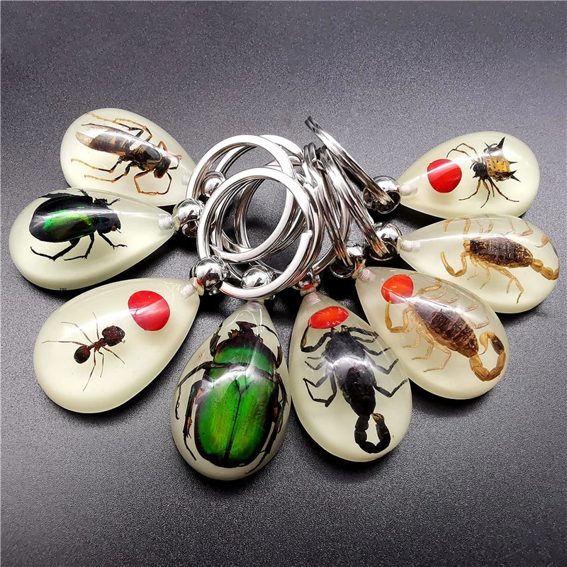 Key Chains Key Rings Car Pendant Key Chain Creative Scorpion Keychain Car Keyring Key Holder Noctilucent Scorpion Amber Pendant Auto Pendant Handbag Wallet